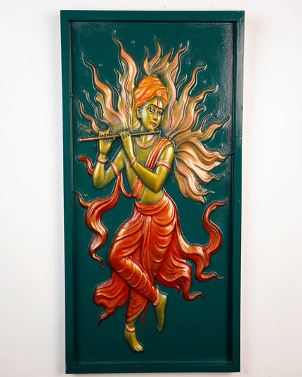Flute Krishna Wall Hanging Frame - 32 inch - WL5898