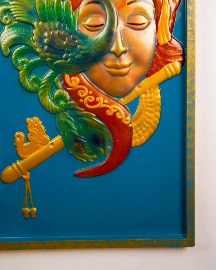 Flute Krishna Face Wall Hanging Frame - 42 inch - WL5899