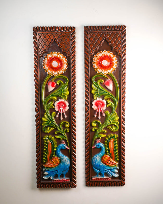 Peacock Wall Hanging Frames - Set of 2 - 47 inch - WL5902