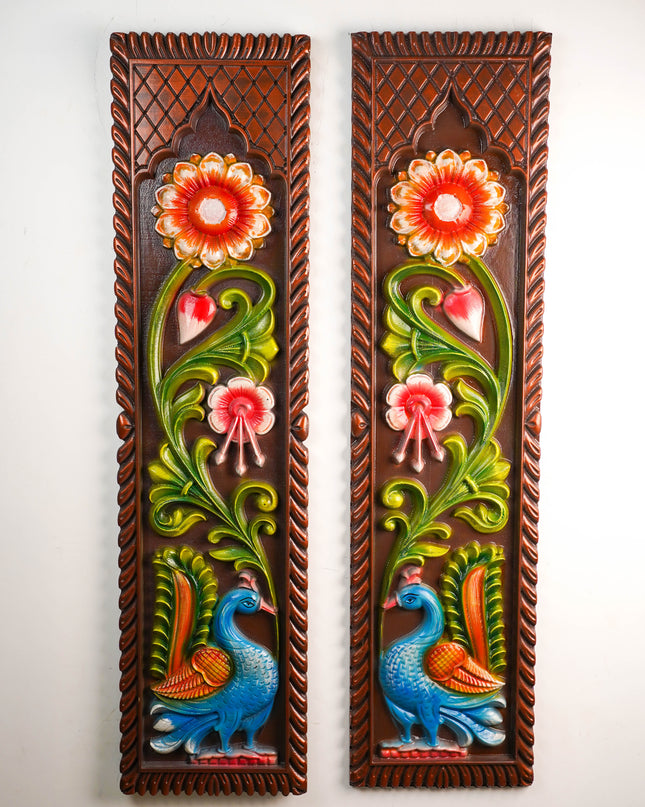 Peacock Wall Hanging Frames - Set of 2 - 47 inch - WL5902