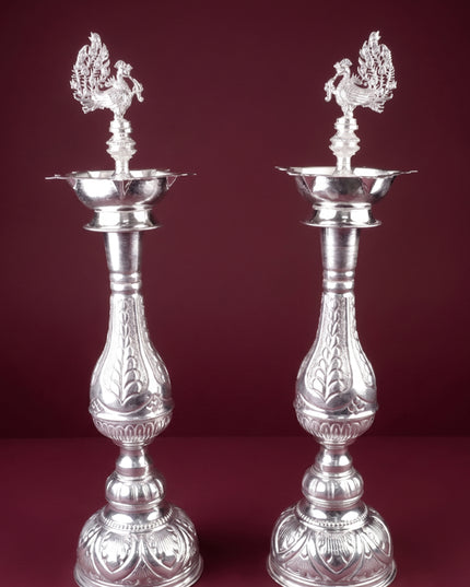 German Silver Annapakshi Kuthu Vilaku - 19 inch - Set of 2 - WL5926