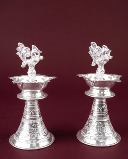 German Silver Annapakshi Kuthu Vilaku - 6 inch - Set of 2 - WL5927