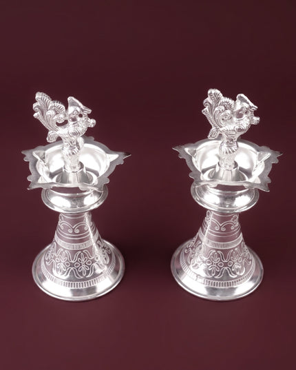 German Silver Annapakshi Kuthu Vilaku - 6 inch - Set of 2 - WL5927
