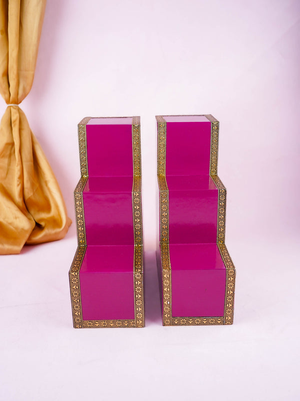 Decorative 3 Step Diya Padi - Set of 2 - WL5933-1