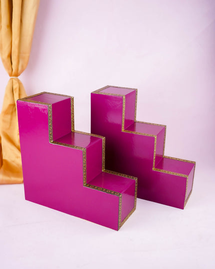 Decorative 3 Step Diya Padi - Set of 2 - WL5933-1