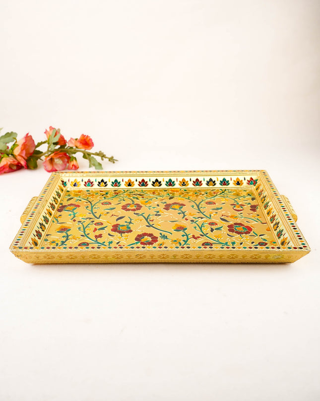 Floral Design Tray - Gold - 12x8 inch - WL5934-1