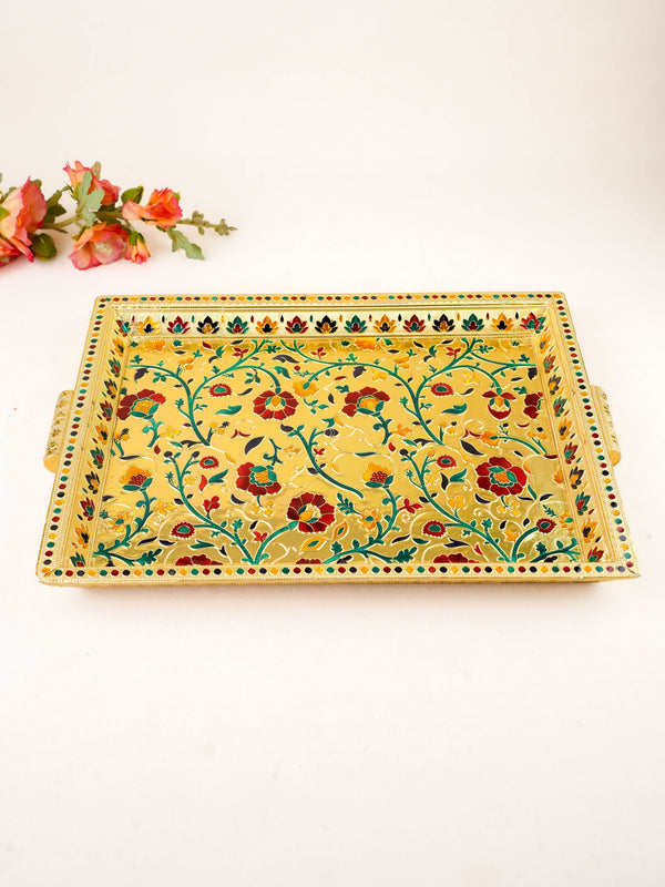 Floral Design Tray - Gold - 12x8 inch - WL5934-1