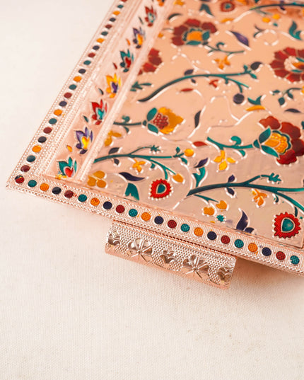 Floral Design Tray - Copper - 12x8 inch - WL5934-2