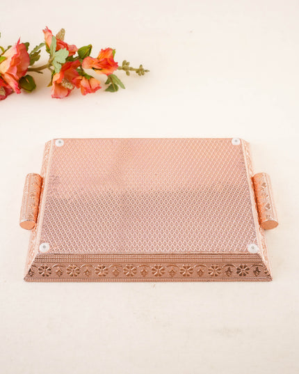 Floral Design Tray - Copper - 12x8 inch - WL5934-2