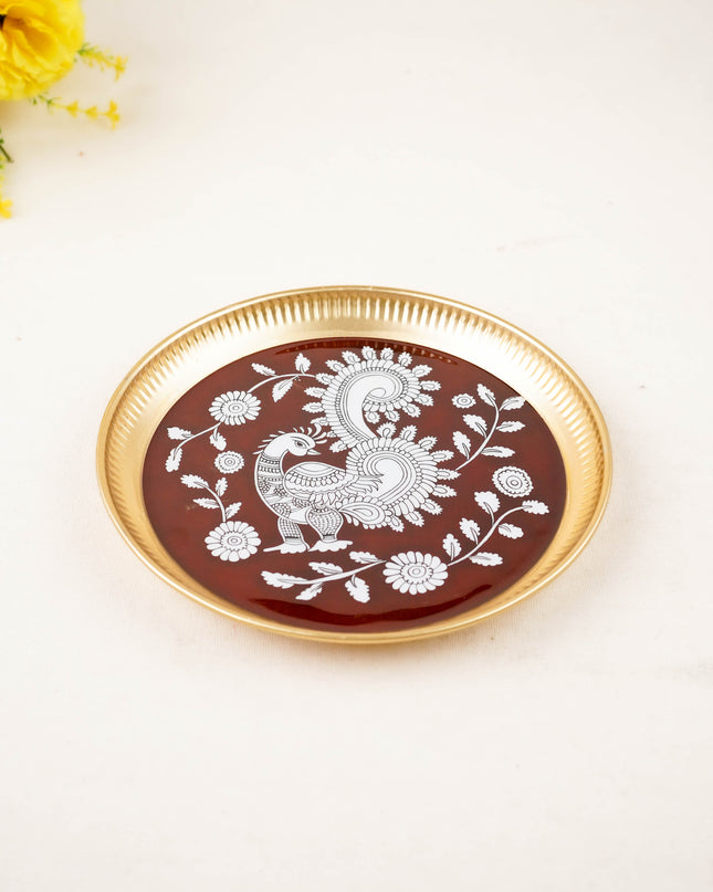 Iron Plate with Annapakshi Print - 8 inch - WL5936-1