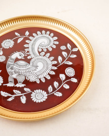 Brass Plate with Annapakshi Print - 10 inch - WL5937-1
