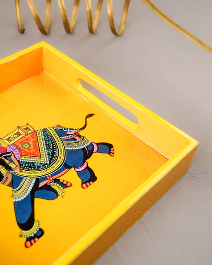 Elephant Print Square Tray - 8X8 inch - WL5940-3