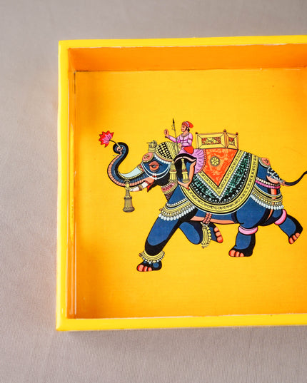 Elephant Print Square Tray - 8X8 inch - WL5940-3