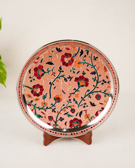 Floral Design Plate - Copper - 10 inch - WL5943-2
