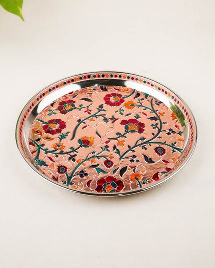 Floral Design Plate - Copper - 10 inch - WL5943-2
