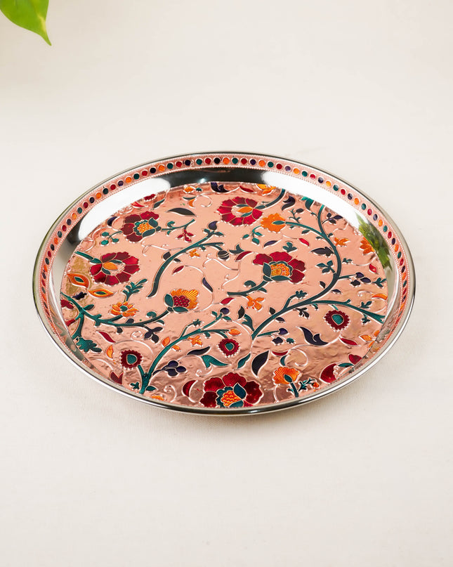 Floral Design Plate - Copper - 10 inch - WL5943-2