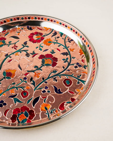 Floral Design Plate - Copper - 10 inch - WL5943-2