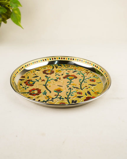 Floral Design Plate - Gold - 10 inch - WL5943-1