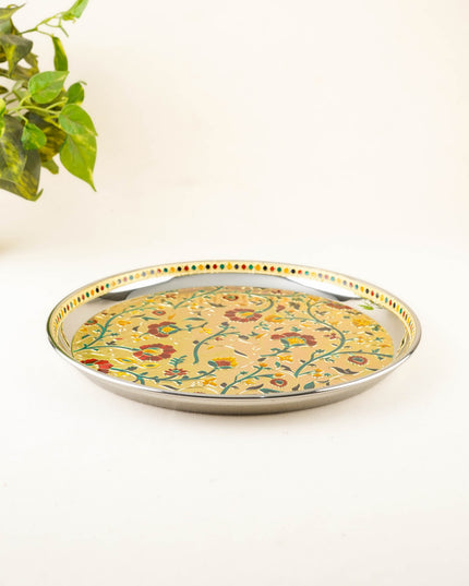 Floral Design Plate - Gold - 12 inch - WL5944-1