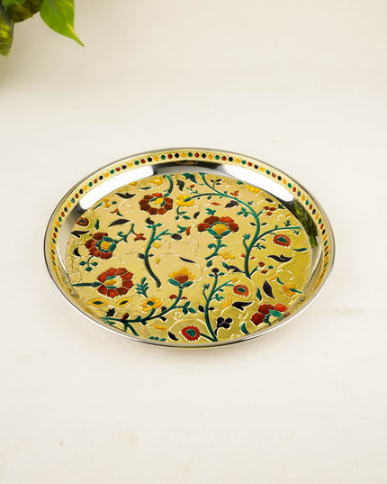 Floral Design Plate - Gold - 10 inch - WL5943-1