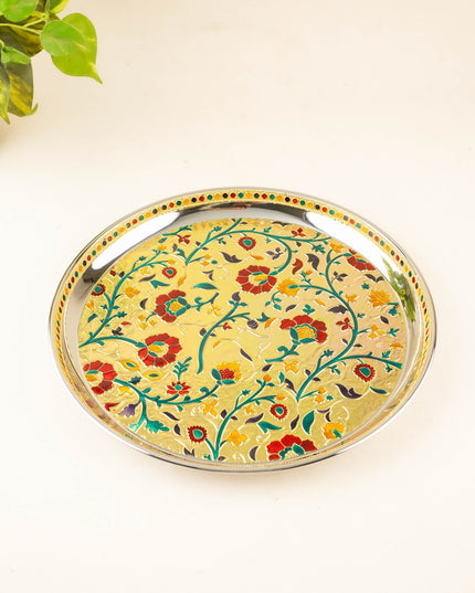 Floral Design Plate - Gold - 12 inch - WL5944-1