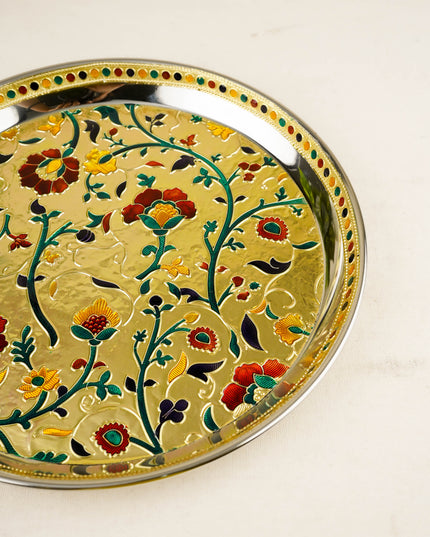 Floral Design Plate - Gold - 10 inch - WL5943-1
