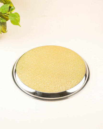 Floral Design Plate - Gold - 12 inch - WL5944-1