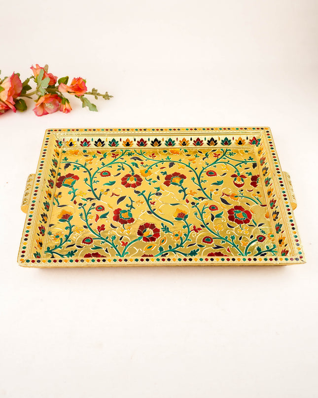 Floral Design Tray - Gold - 16x12 inch - WL5946-1