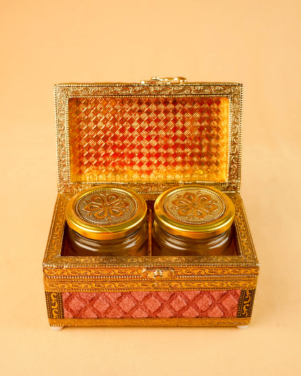 Velvet Dry Fruit Box with 2 Jar - WL5947