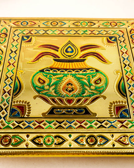Meenakari Manai - Kalash Design - 12x12 inch - WL5968