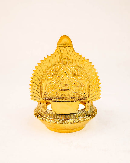 Brass Shankh Chakra Namam Diya - 5 inch - WL5970