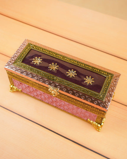 Velvet Dry Fruit Box with 3 Jar - WL5975