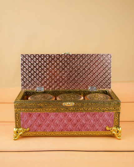 Velvet Dry Fruit Box with 3 Jar - WL5975