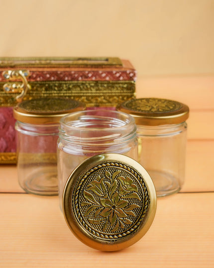 Velvet Dry Fruit Box with 3 Jar - WL5975