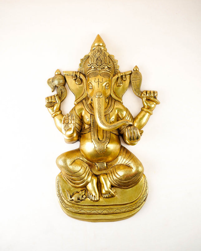 Brass Ganesha Wall Hanging - 24 inch - WL5976