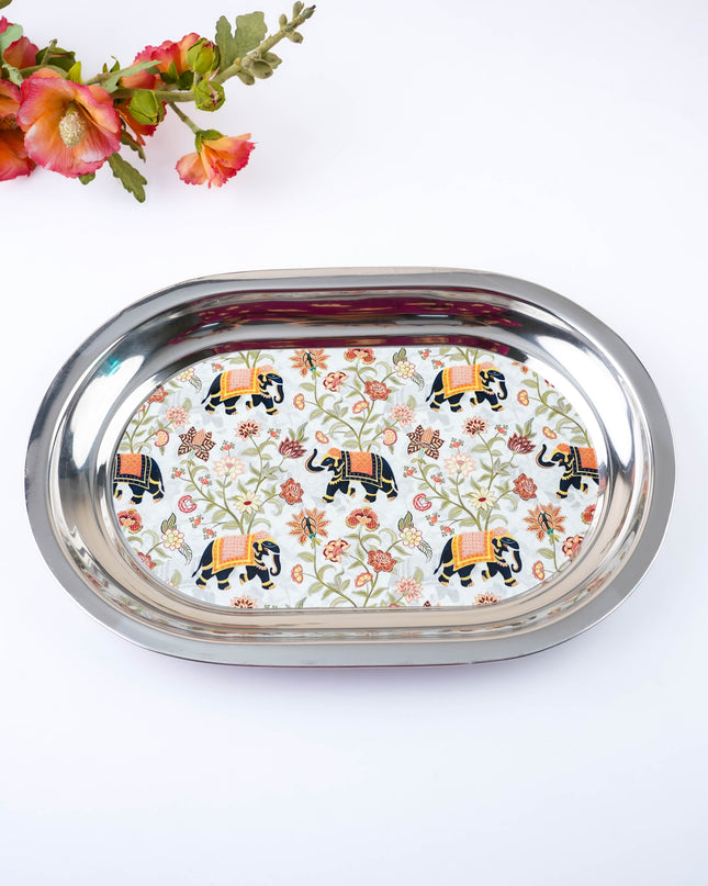 Elephant Print - Oval Plate - 12 inch - WL5979