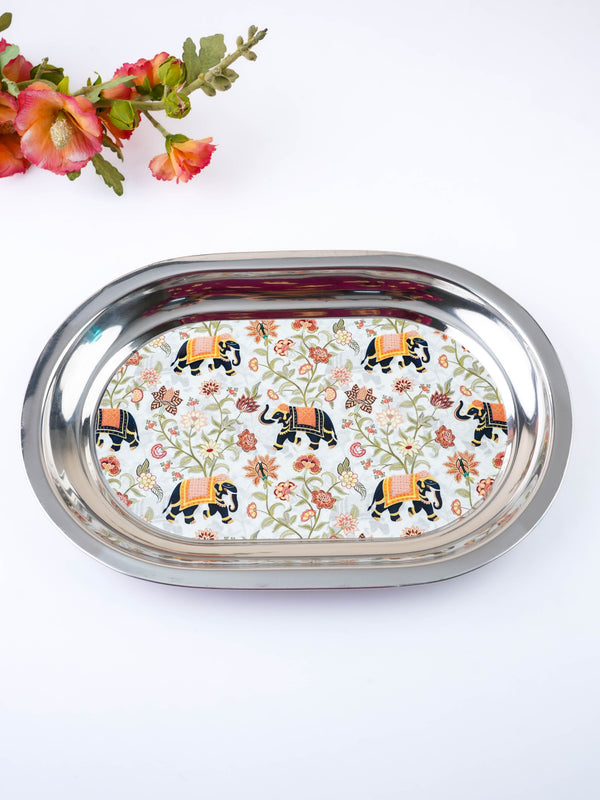 Elephant Print - Oval Plate - 12 inch - WL5979