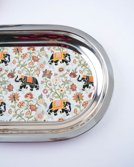 Elephant Print - Oval Plate - 12 inch - WL5979