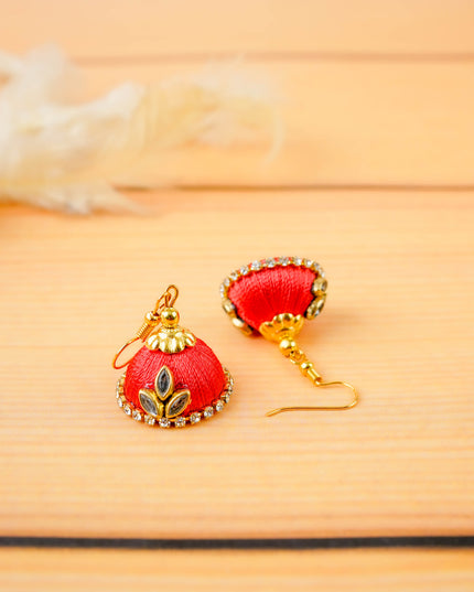 Combo - Silk Thread Bangles, Saree Pin & Earrings - 2.6 inch - WL5980-1