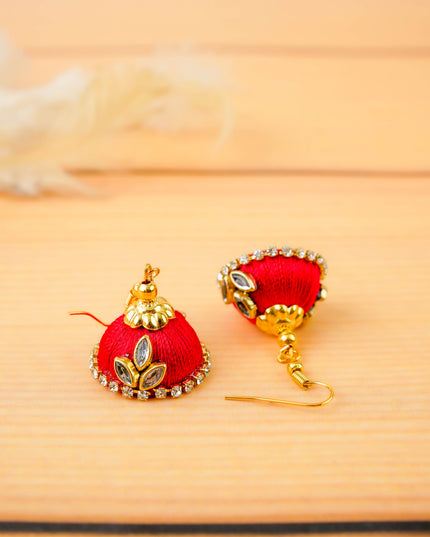 Combo - Silk Thread Bangles, Saree Pin & Earrings - 2.6 inch - WL5980-1
