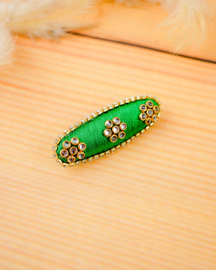 Combo - Silk Thread Bangles, Saree Pin & Earrings - 2.6 inch - WL5980-1