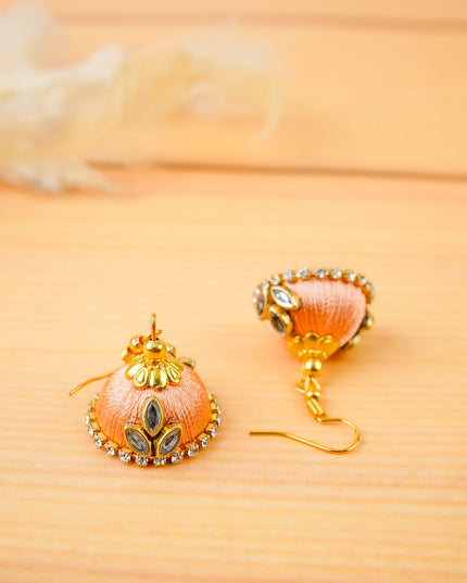 Combo - Silk Thread Bangles, Saree Pin & Earrings - 2.6 inch - WL5980-1