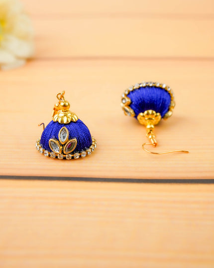 Combo - Silk Thread Bangles, Saree Pin & Earrings - 2.8 inch - WL5980-2