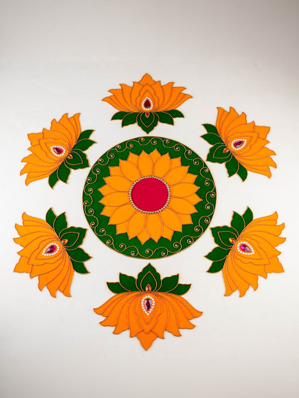 Rangoli: Flower - Lotus - Set of 6 - WL5985