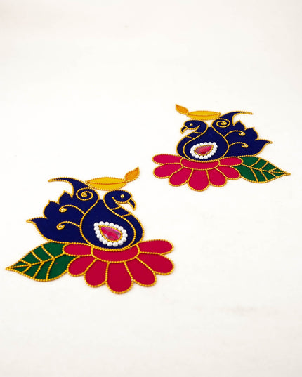 Rangoli: Annapakshi with Diya - Set of 2 - WL5986