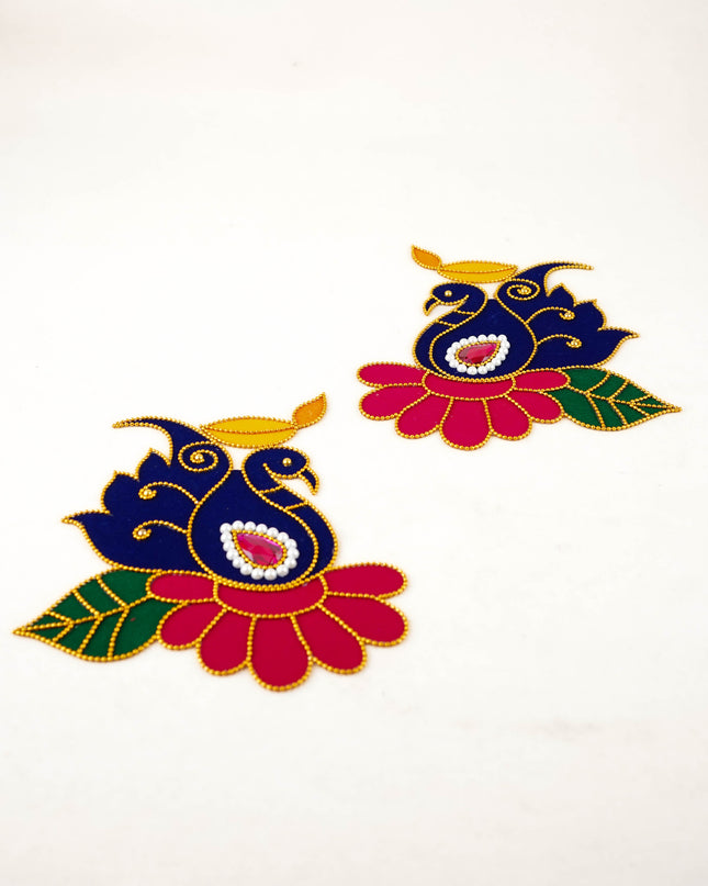 Rangoli: Annapakshi with Diya - Set of 2 - WL5986