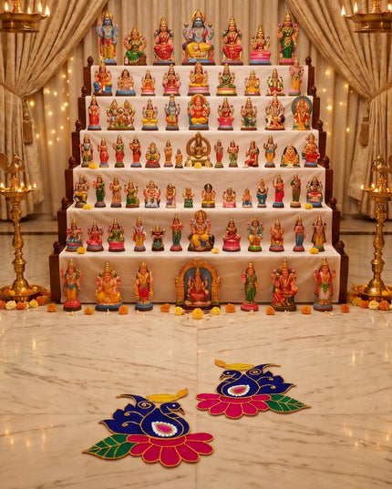 Rangoli: Annapakshi with Diya - Set of 2 - WL5986