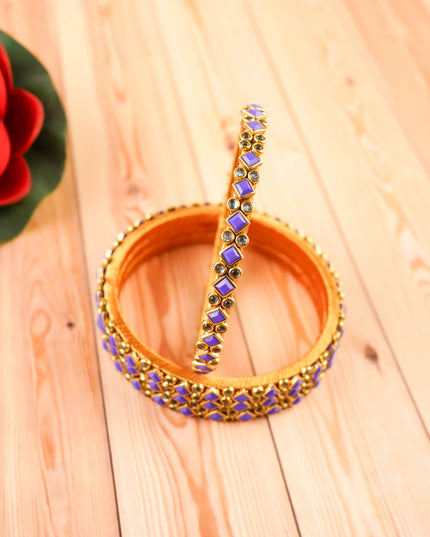 Kundan Bangles - Set of 4 - 2.6 inch - WL5996-1