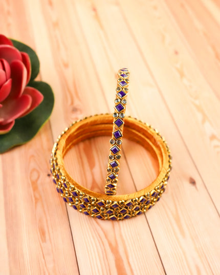 Kundan Bangles - Set of 4 - 2.8 inch - WL5996-2
