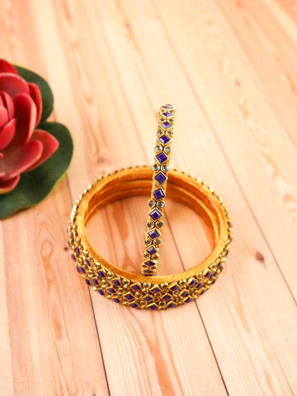 Kundan Bangles - Set of 4 - 2.8 inch - WL5996-2